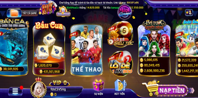 Rikvip cổng game đổi thưởng uy tín